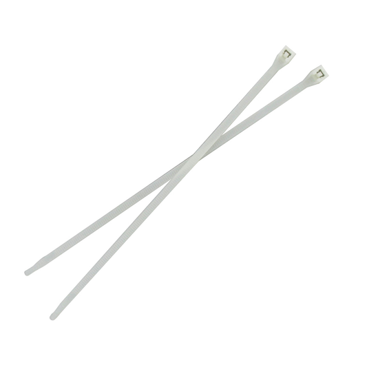 Two nylon flag ties on a white background