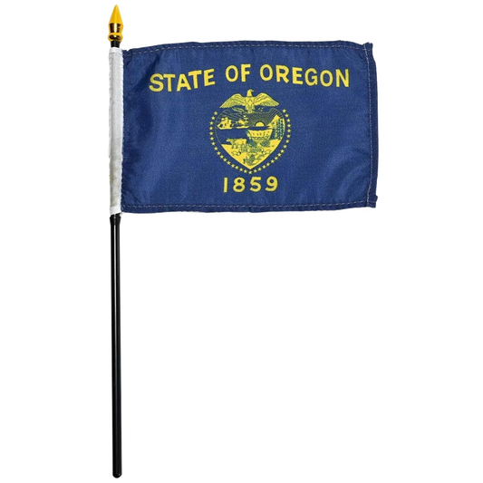 Stick flag of the State of Oregon on a white background