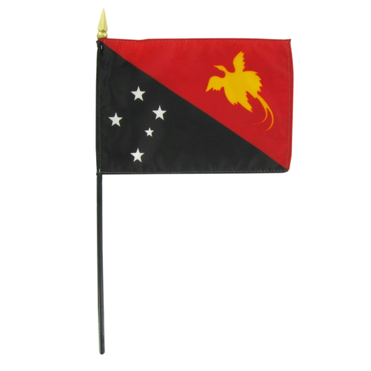 Papua New Guinea 4" x 6" Stick Flag