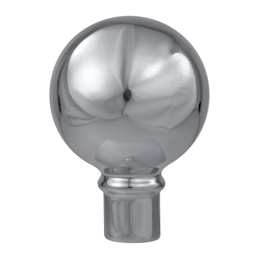 Silver ball-shaped flagpole finial.