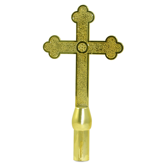 Gold cross flag finial