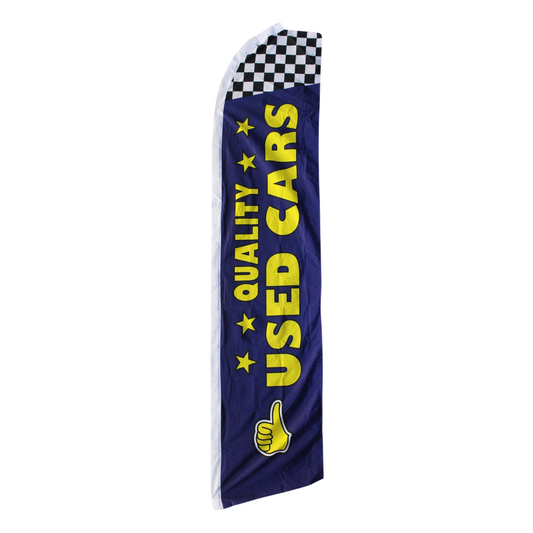 Quality Used Cars Swooper Flag - Blue