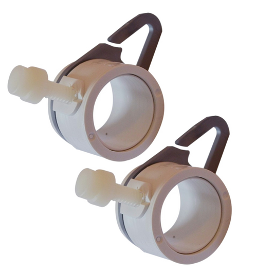 Rotating flag mounting rings on a white background