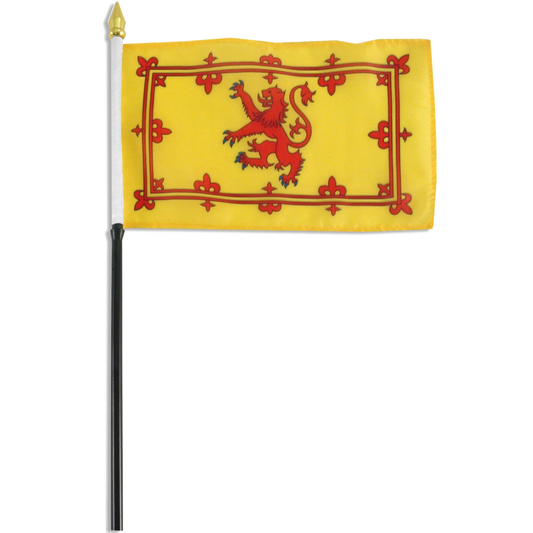 Yellow flag of Scotland with a red lion design