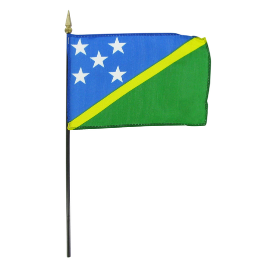 Solomon Islands 4" x 6" Stick Flag
