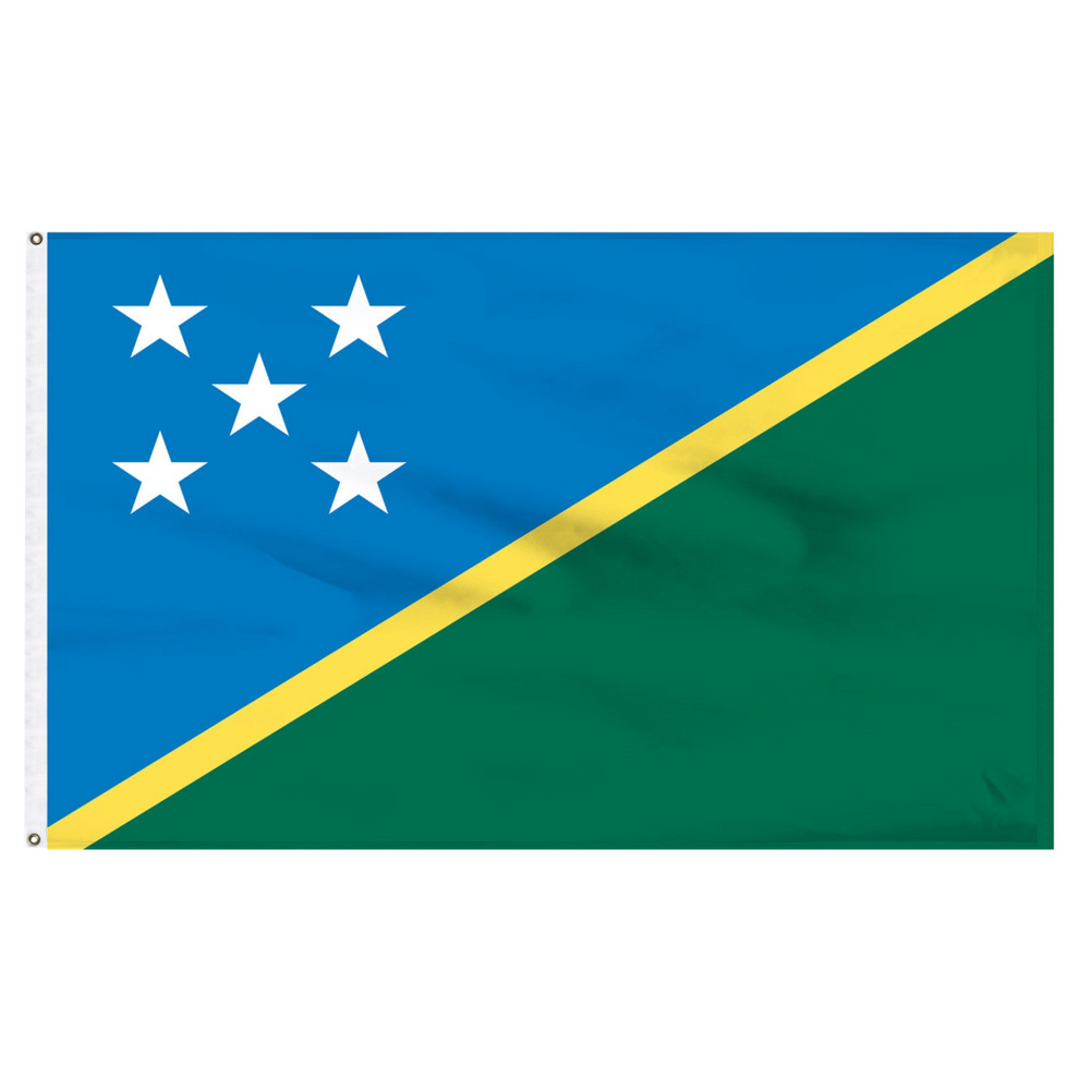 Solomon Islands flag with blue and green background and white stars