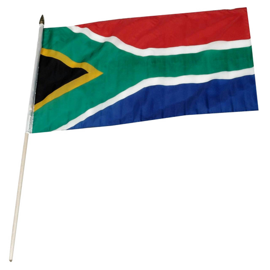 South African flag on a white background