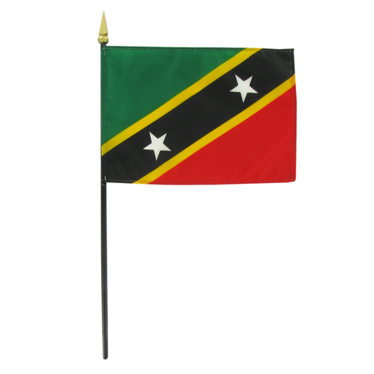 Flag of Saint Kitts and Nevis on a white background