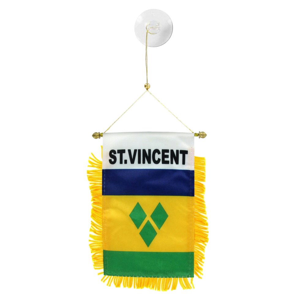 Small flag with 'St. Vincent' text on a white background