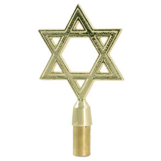 Gold Star of David flagpole finial on a white background
