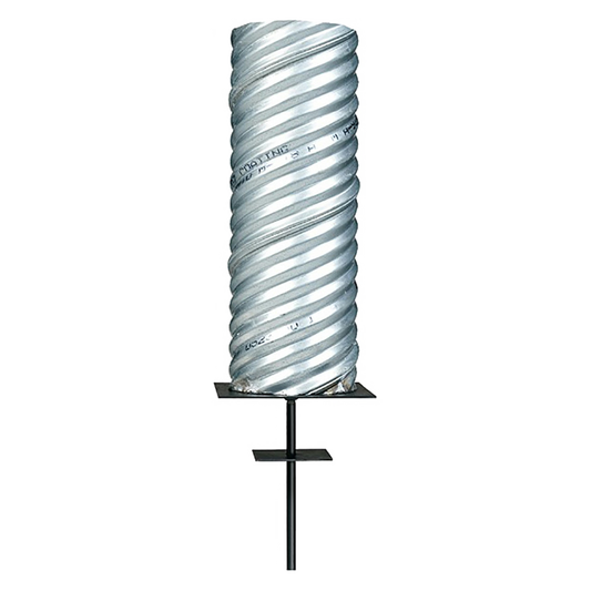 A flagpole ground sleeve on a white background