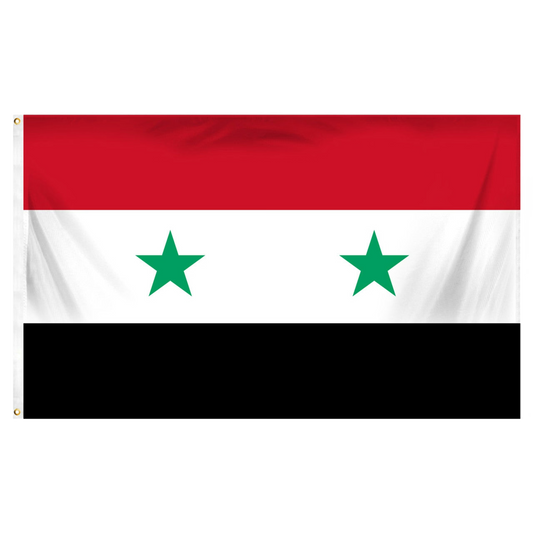 Flag with red, white, black, and green colors on a white background