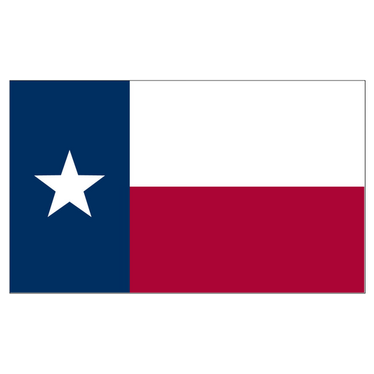 Flag of Texas with blue, white, and red colors