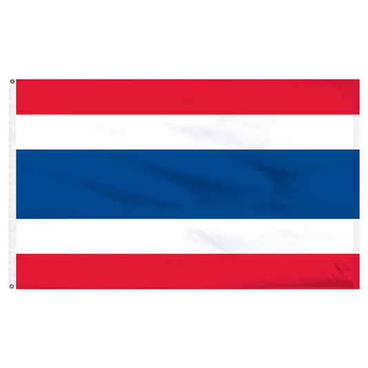 National flag of Thailand with red, white, and blue horizontal stripes on a white background