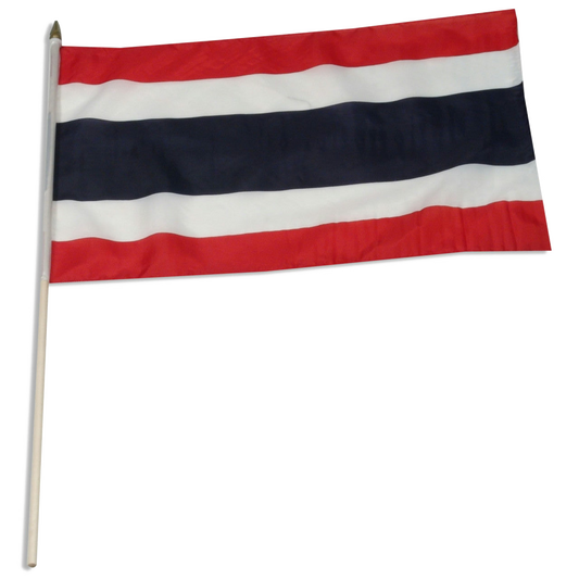 Thailand national flag with red, white, and blue stripes on a white background