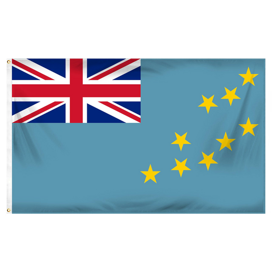 Flag of Tuvalu with Union Jack and yellow stars on a blue background