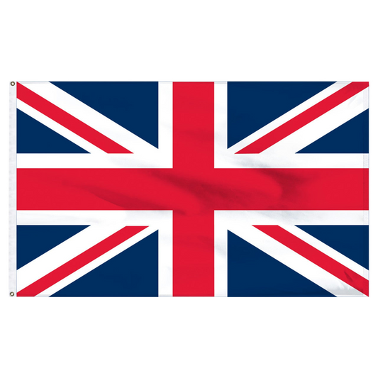 Union Jack flag on a white background