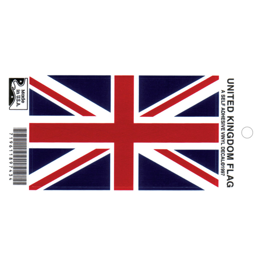 United Kingdom flag vinyl decal on a white background