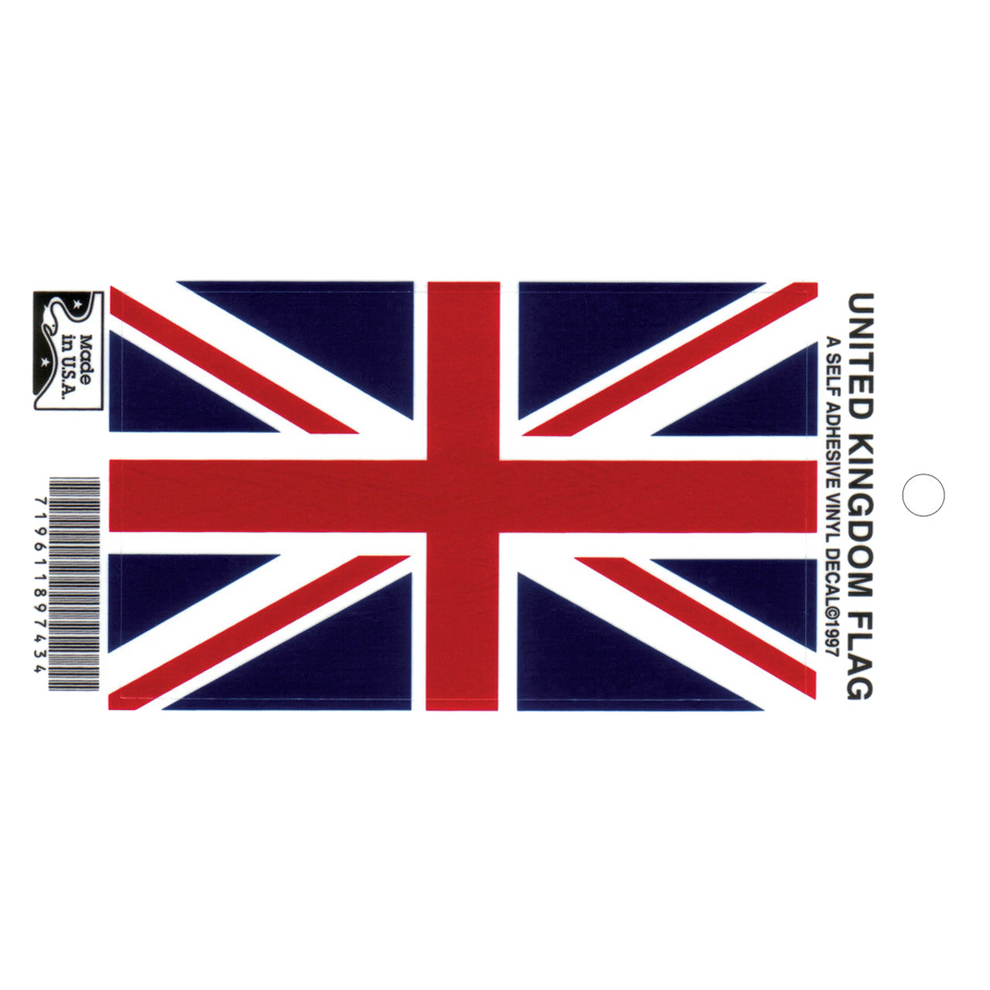 United Kingdom flag vinyl decal on a white background