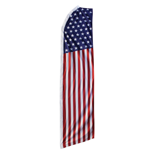 American flag-shaped feather on a white background