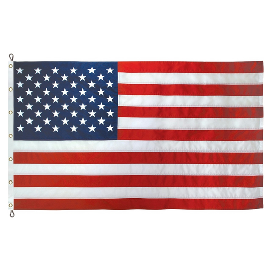 American flag with stars and stripes on a white background