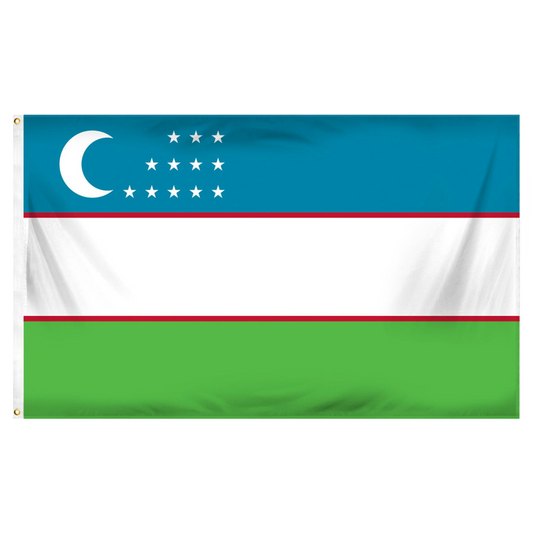 Uzbekistan 3ft x 5ft Printed Polyester Flag