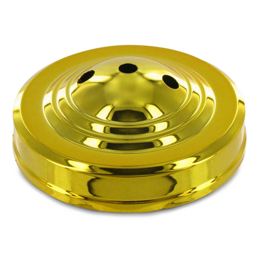 Gold metal flagpole base with three holes