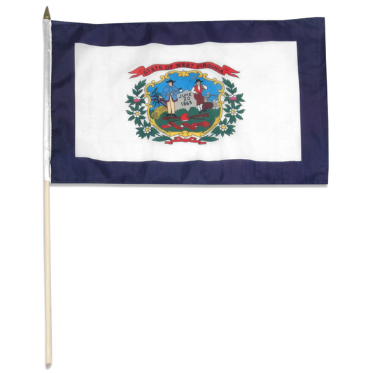 Washington state flag with green field and George Washington seal.