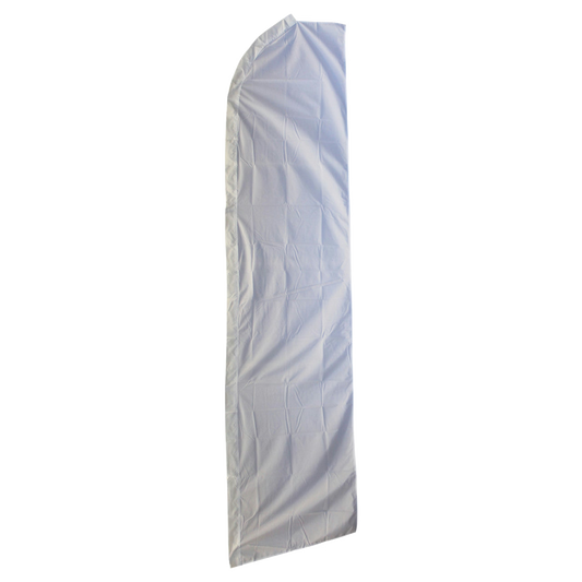 Feather flag white fabric on a white background