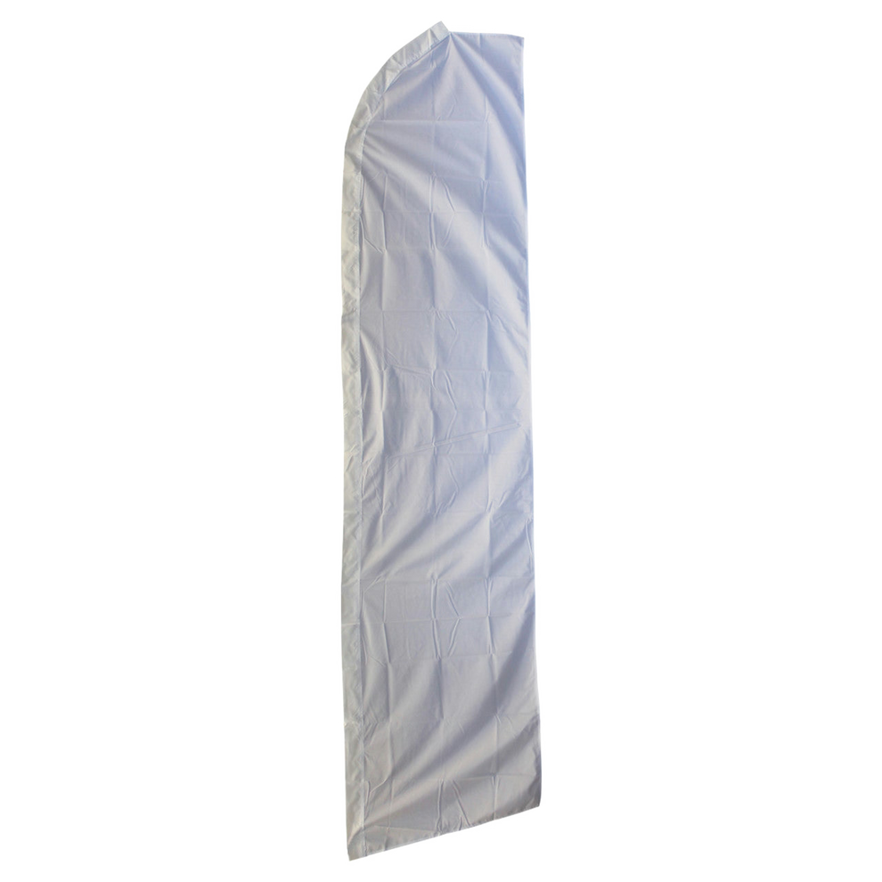 Feather flag white fabric on a white background
