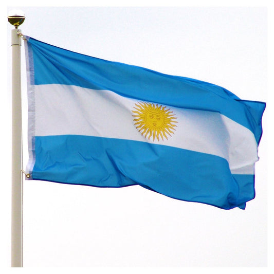 Argentina Flag 3ft x 5ft Super Knit Polyester - Secondary Image - United States Flag Store Argentina Flag 3ft x 5ft Super Knit Polyester