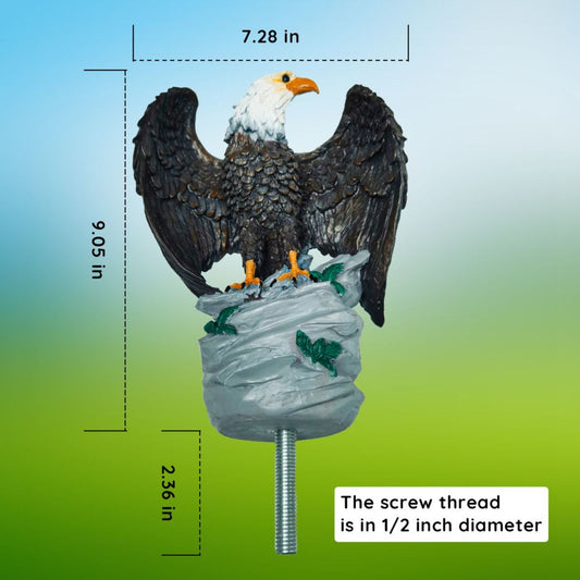 Wing Spread Perched Eagle Flagpole Topper With Matte Finish