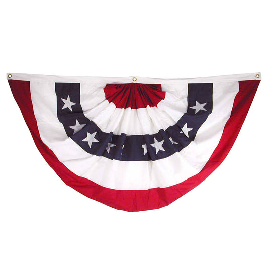 18in x 36in Super Tough Pleated Fan Flag - Traditional Bunting - Secondary Image - United States Flag Store 18in x 36in Super Tough Pleated Fan Flag - Traditional Bunting