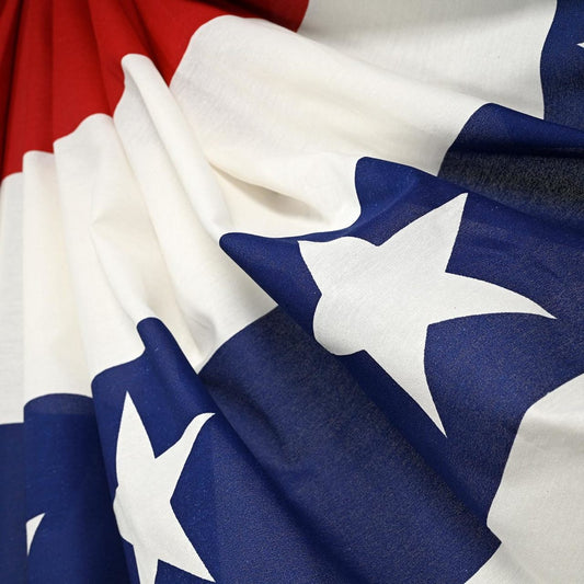 US Stars & Stripes 3ft x 6ft Printed Poly-Cotton Pleated Fan - Secondary Image - United States Flag Store US Stars & Stripes 3ft x 6ft Printed Poly-Cotton Pleated Fan