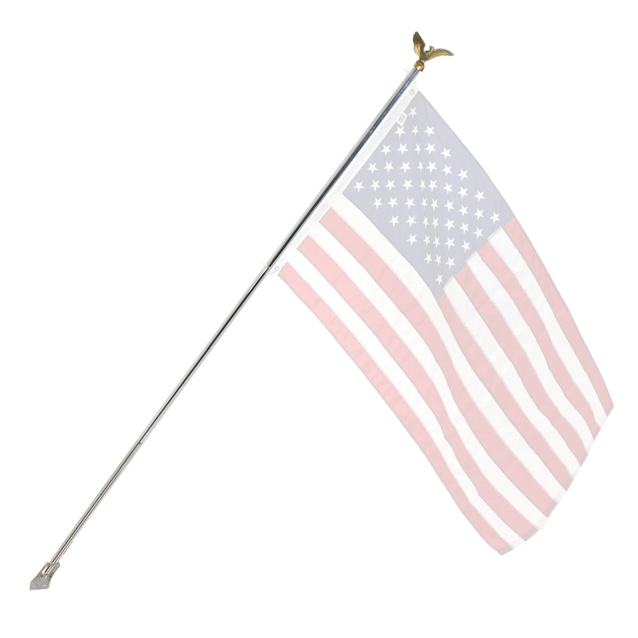 Super Tough 6ft Aluminum 3 Piece Residential Flagpole Kit - Eagle Topper Included