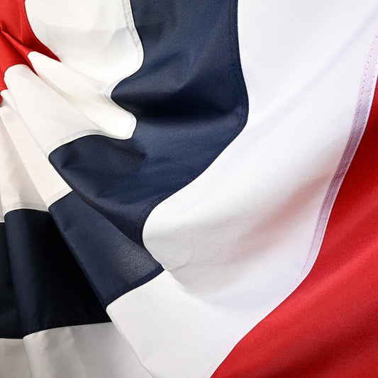 3ft x 6ft Sewn Polyester Pleated Fan - Online Stores, Inc. Brand - NO STARS - Secondary Image - United States Flag Store 3ft x 6ft Sewn Polyester Pleated Fan - Online Stores, Inc. Brand - NO STARS