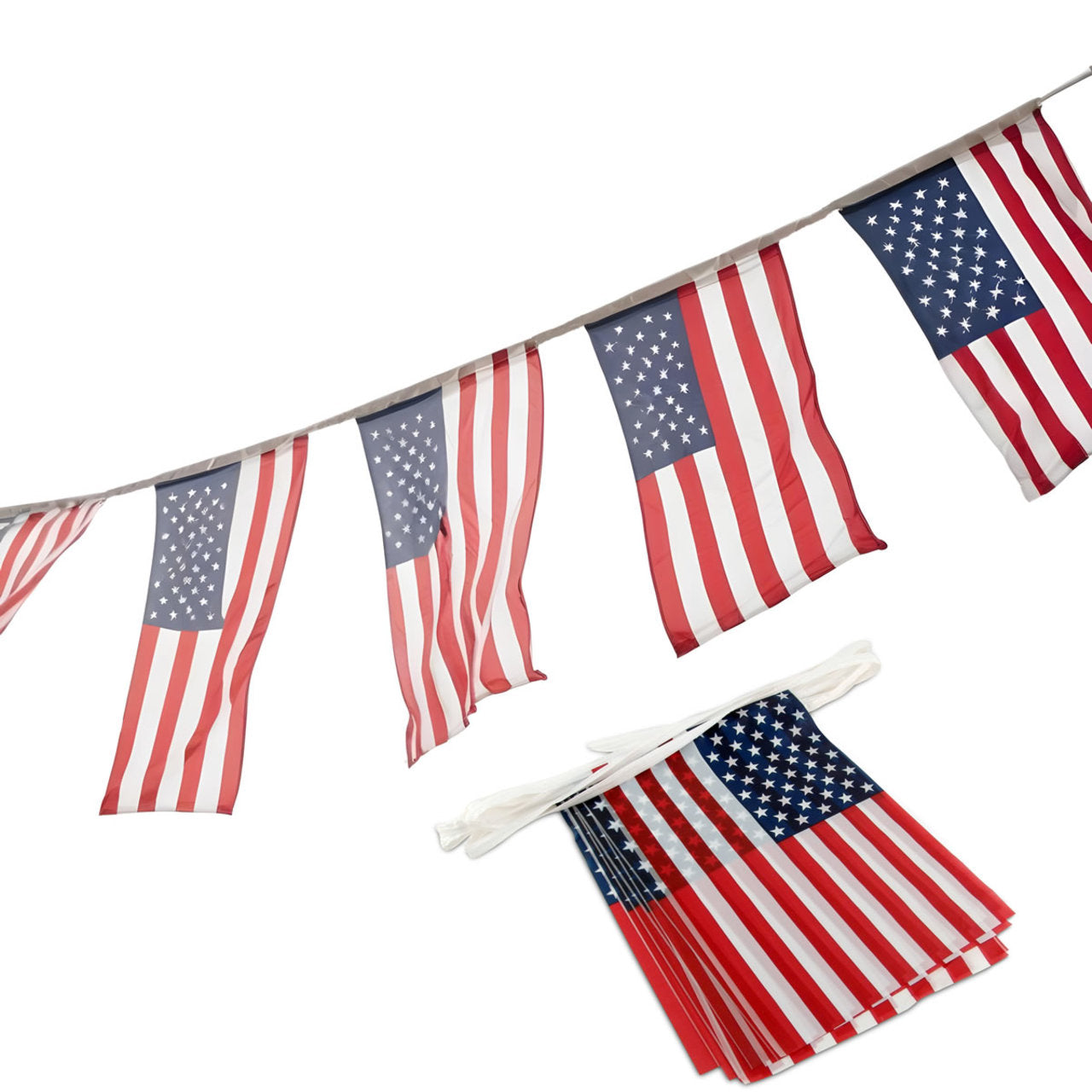 American Flag Pennant Streamers - 12in x 18in