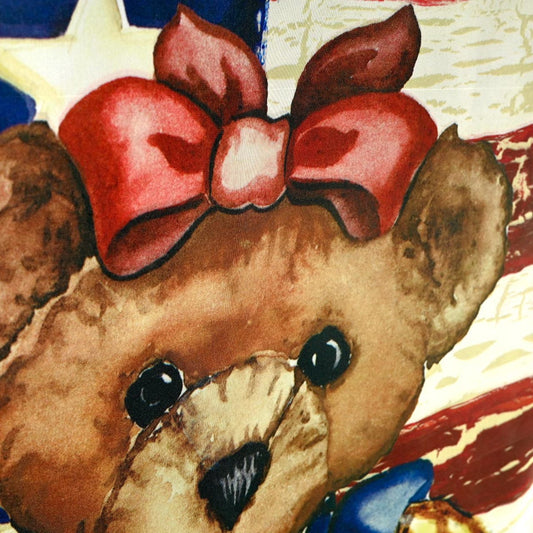 Poly Teddy Bear Banner Flag 28in x 40in - Secondary Image - United States Flag Store Poly Teddy Bear Banner Flag 28in x 40in