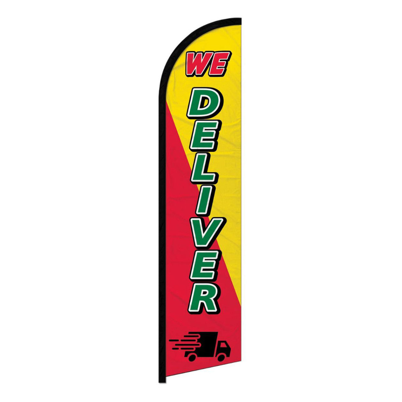 We Deliver Red & Yellow Blade Flag