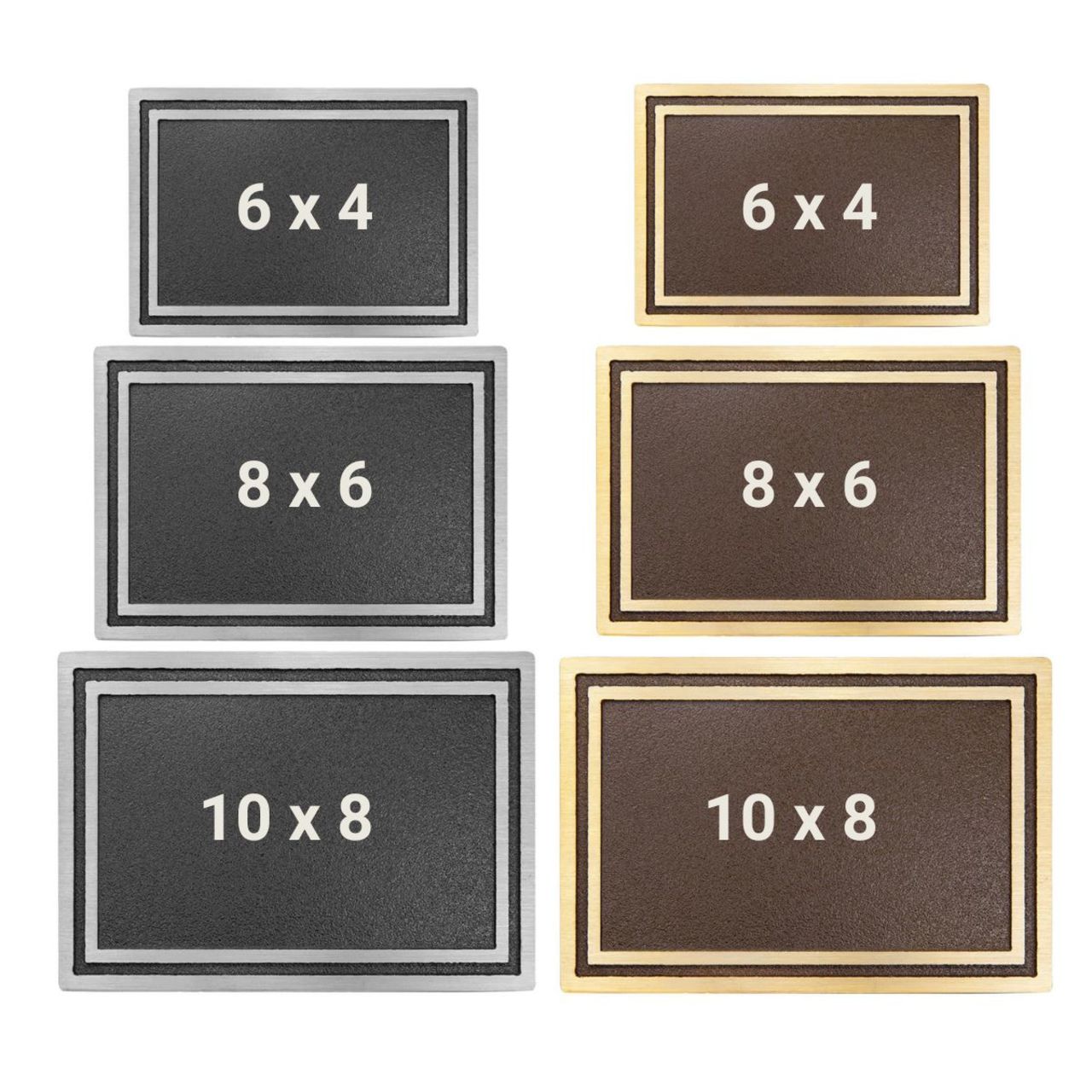 Custom 8" x 6" Silver/Black Memorial Plaque with 24" Ground Spike