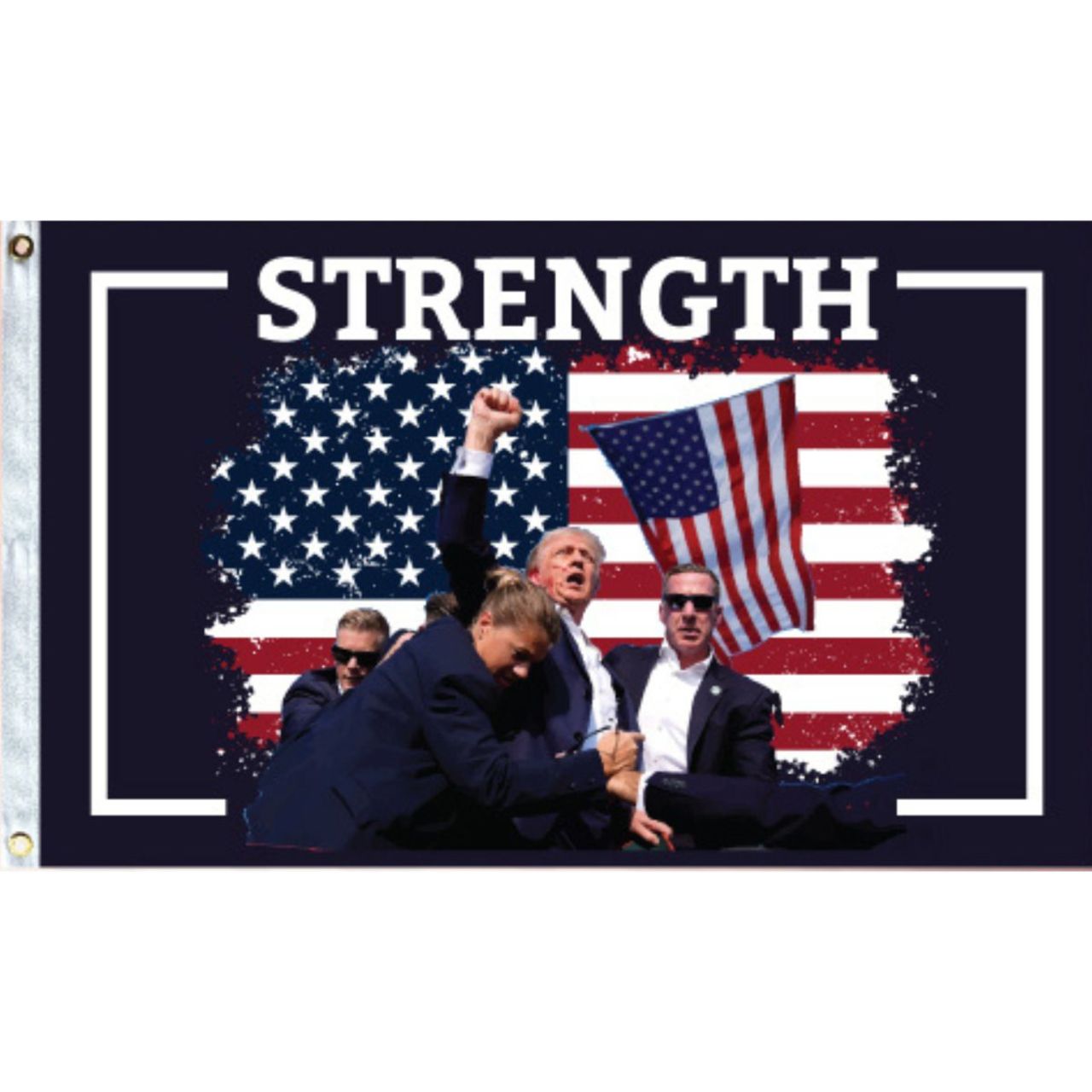 Trump Strength Single Reverse 3ftx5ft Printed Knit Polyester Flag