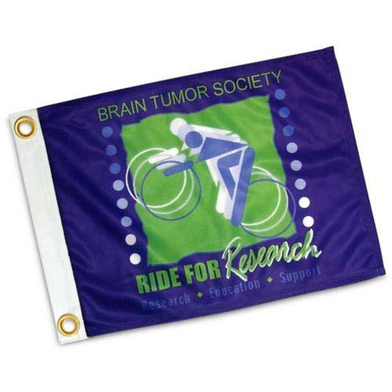 Custom Flag - 12x18in Super Knit Polyester. 5-Color. Single Sided