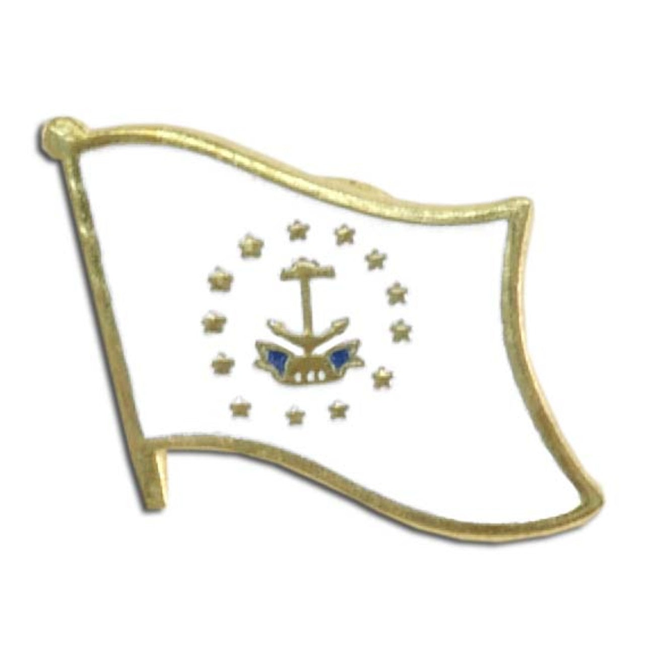 Rhode Island Flag Lapel Pin - 3/4" x 1/2"