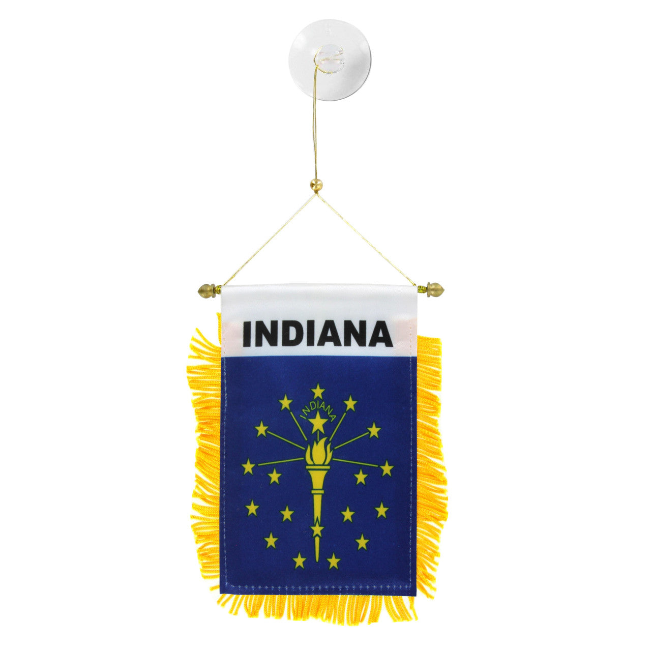 Small flag with 'Indiana' text on a white background