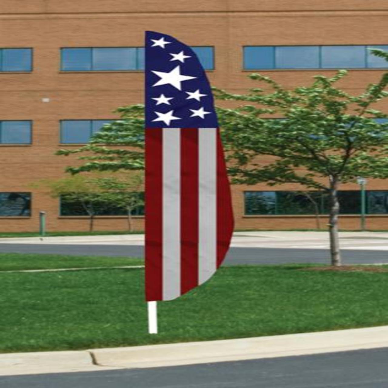 Feather Patriotic Banner Flag - Vertical Stripe