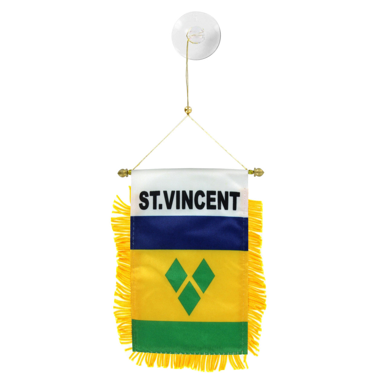 Small flag with 'St. Vincent' text on a white background