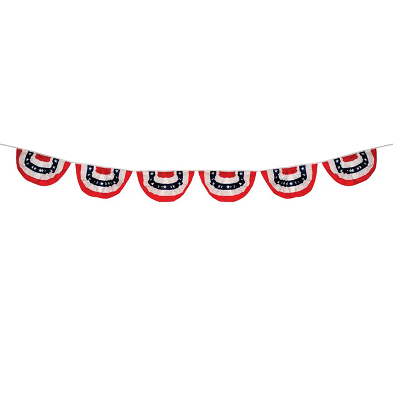 6 Panel Patriotic Pleated Fan Bunting String - 9"