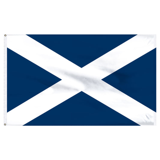 Scotland - St Andrews Cross 3ft x 5ft Nylon Flag - Secondary Image - United States Flag Store A blue and white St Andrew's Cross flag, representing Scotland