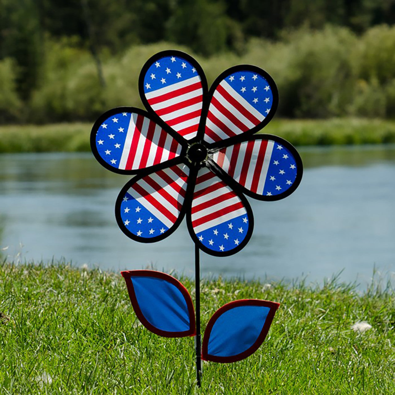 Patriotic Flower with Leaves - 12"