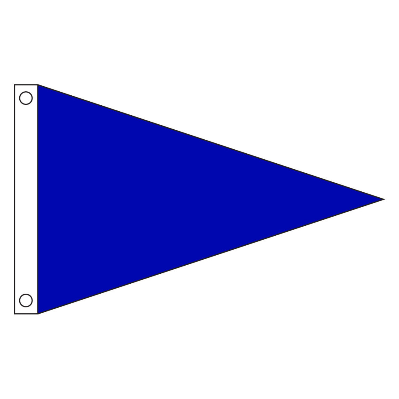 Nylon blue pennant flag on a white background